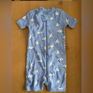 Hanna Andersson Light Blue Baby Romper